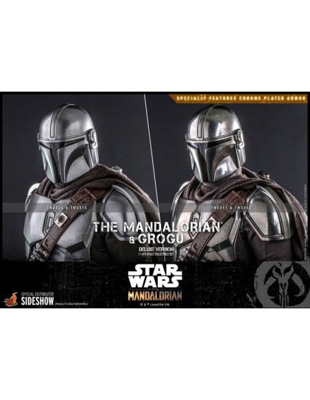El Mandaloriano y Grogu – The Mandalorian – Star Wars - Hot Toys Figura Deluxe Escala 1:6 - 30 cm