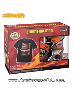 Chainsaw Man - Funko Pop! & Tee Set de Minifigura Chainsaw Man Leaping y Camiseta Talla XL 2