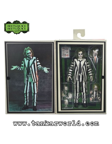 Beetlejuice Beetlejuice - Figura 7 Scale Ultimate Striped Suit Beetlejuice - 18 cm - NECA - Bitelchus