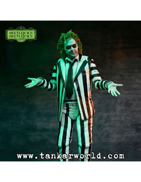 Beetlejuice Beetlejuice - Figura 7 Scale Ultimate Striped Suit Beetlejuice - 18 cm - NECA - Bitelchus