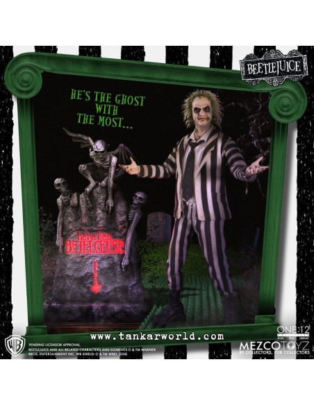 Beetlejuice - Figura Articulada Escala 1:12 - Beetlejuice Deluxe Edition - 18 cm - Mezco Toyz