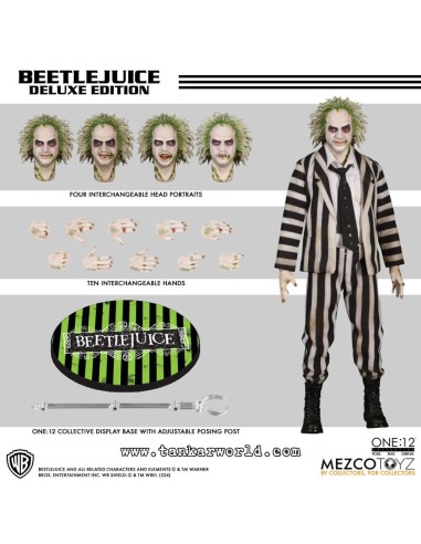 Beetlejuice - Figura Articulada Escala 1:12 - Beetlejuice Deluxe Edition - 18 cm - Mezco Toyz