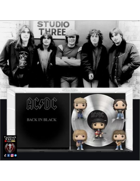 Funko Pop! - AC/DC - Back In Black - Brian Johnson, Phil Rudd, Angus Young, Cliff Williams y Malcom Young - Albums 17 - ACDC