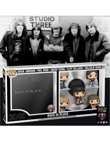 Funko Pop! - AC/DC - Back In Black - Brian Johnson, Phil Rudd, Angus Young, Cliff Williams y Malcom Young - Albums 17 - ACDC