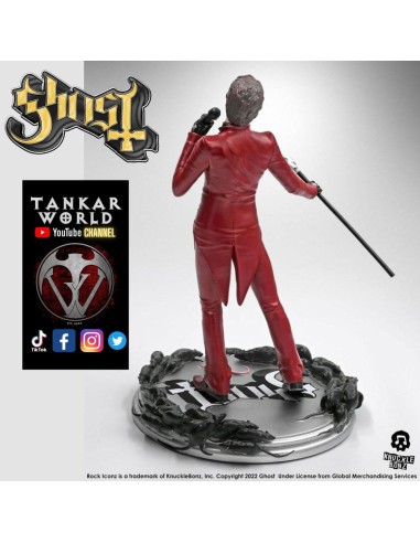 Ghost - Estatua del Cardenal Copia - Red Tuxedo (Variant) Rats Video - Rock Iconz - Knucklebonz - 23cm