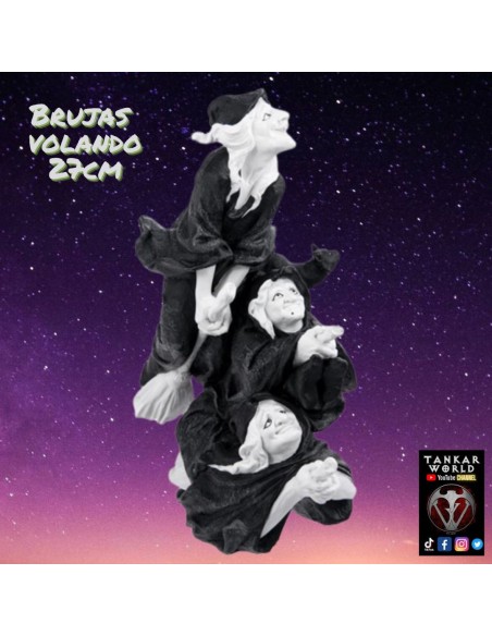 Brujas Volando - Figura resina - 27cm