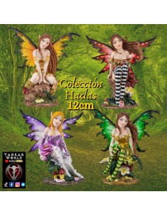 Hada sentada con alas de color verde - Figura resina - 12cm 2
