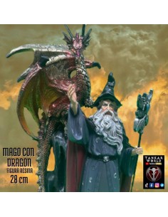 Mago con dragón - Modelo 1 - Figura resina - 28 cm 2