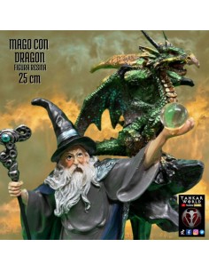 Mago con dragón - Modelo 3 - Figura resina - 25 cm 2
