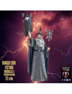 Mago con cetro - Modelo 1 - Figura resina - 21 cm