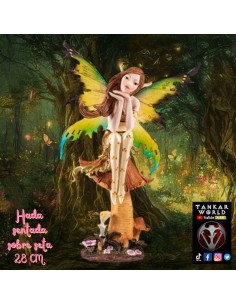 Hada sentada sobre seta - Figura resina - 28 cm