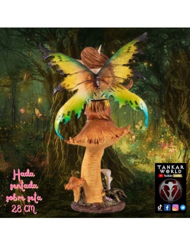 Hada sentada sobre seta - Figura resina - 28 cm