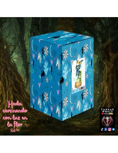 Hada caminando con luz en la flor - Figura resina - 22 cm