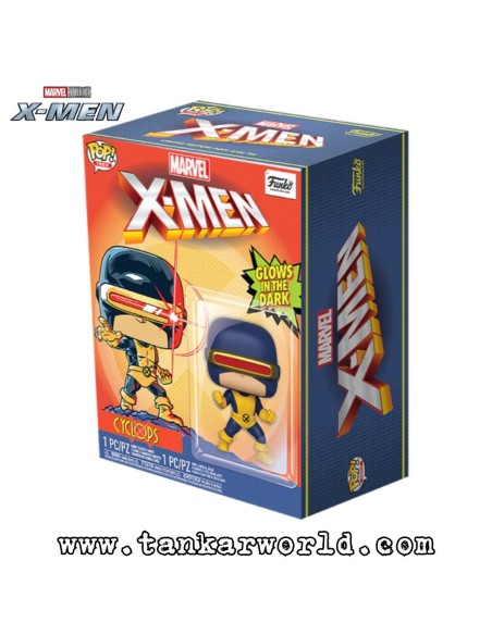 Cyclops X-Men - First Appearance Marvel 80th - POP! & Tee - Set de Minifigura "Glow In The Dark" y Camiseta Talla L