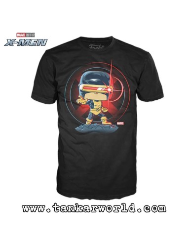 Cyclops X-Men - First Appearance Marvel 80th - POP! & Tee - Set de Minifigura "Glow In The Dark" y Camiseta Talla L