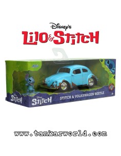 Stitch & Blue Volkswagen Beetle - Vehículo Hollywood Rides - Escala 1/32