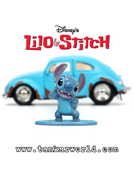 Stitch & Blue Volkswagen Beetle - Vehículo Hollywood Rides - Escala 1/32