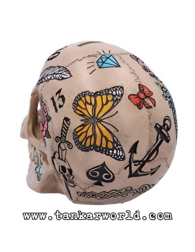 Calavera - Tattoo Fund - Calavera tatuada - Nemesis Now - 15 cm