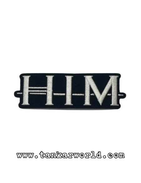 Parche HIM - Logo letras blancas - 12,5 x 4 cm