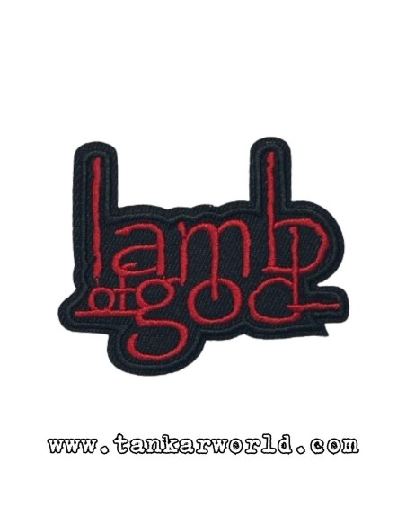 Parche Lamb Of God - Logo letras rojas - 6,5x5,5 cm