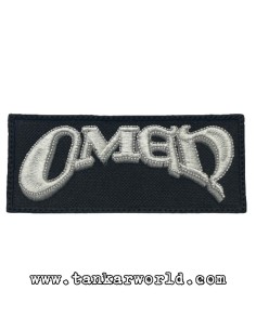 Parche Omen - Logo letras blancas - 11 x 4,5 cm