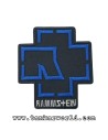 Parche Rammstein - Logo azul - 8 x 9 cm