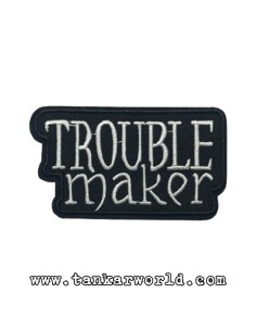 Parche Trouble Maker - Logo letras blancas - 8x4,5 cm