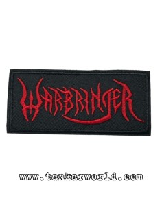 Parche Warbringer - Logo letras rojas - 10 x 4,5 cm
