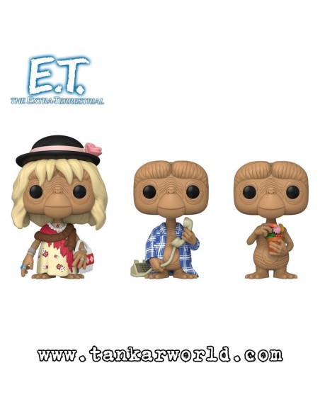 Funko Pop! - E.T. In Disguise / E.T. In Robe / E.T. With Flowers - E.T. El Extraterrestre - Special Edition - Pack 3 Pop!s