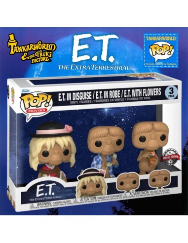 Funko Pop! - E.T. In Disguise / E.T. In Robe / E.T. With Flowers - E.T. El Extraterrestre - Special Edition - Pack 3 Pop!s