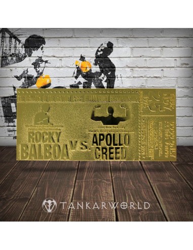 ROCKY II RÉPLICA SUPERFIGHT II TICKET (DORADO)