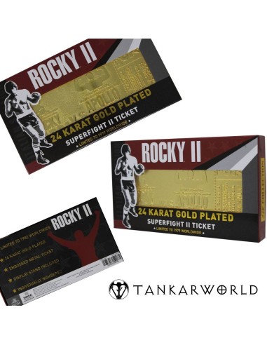 ROCKY II RÉPLICA SUPERFIGHT II TICKET (DORADO)