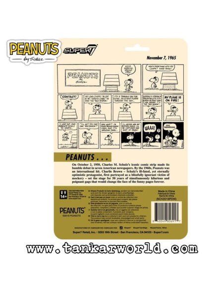 Snoopy - Figura articulada - Flying Ace - Peanuts - Reaction Figure - Super7 - 6,5 cm