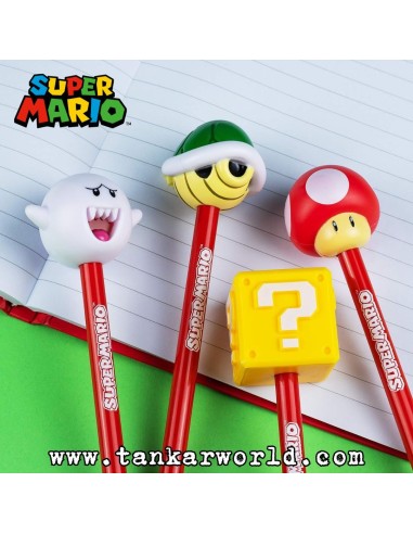 Bolígrafo y capuchón caja interrogante - Super Mario - Nintendo - Paladone - 17 cm