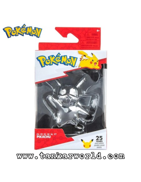 Pikachu - Pokemon - 25 Aniversario - Select Battle Silver Edition - 8 cm