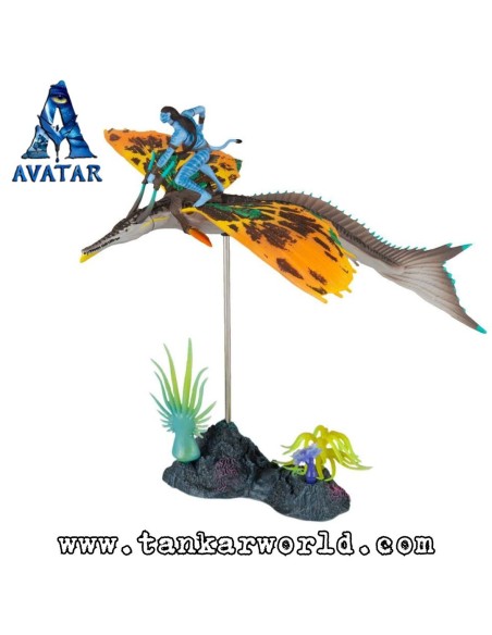 Avatar: El Sentido Del Agua - Jake Sully & Skimwing - Figura articulada con base coral - McFarlane Toys - 22 cm