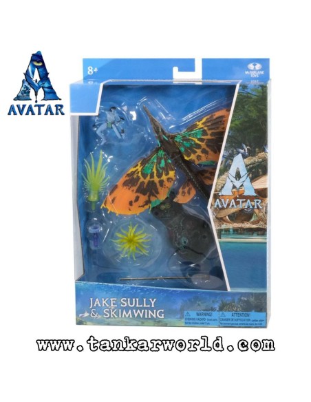 Avatar: El Sentido Del Agua - Jake Sully & Skimwing - Figura articulada con base coral - McFarlane Toys - 22 cm