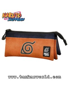 Naruto Shippuden - Estuche portatodo triple - Modelo Logo