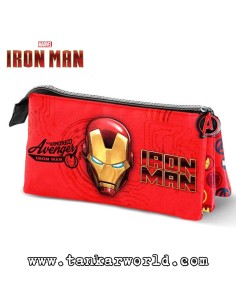 Iron Man - The Armored Avenger - Estuche portatodo triple - Casco en relieve