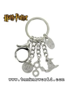 Llavero metálico con 4 Charms - Harry Potter
