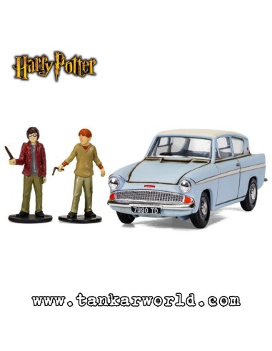 Coche Volador Ford Anglia - Harry Potter - Con 2 figuritas