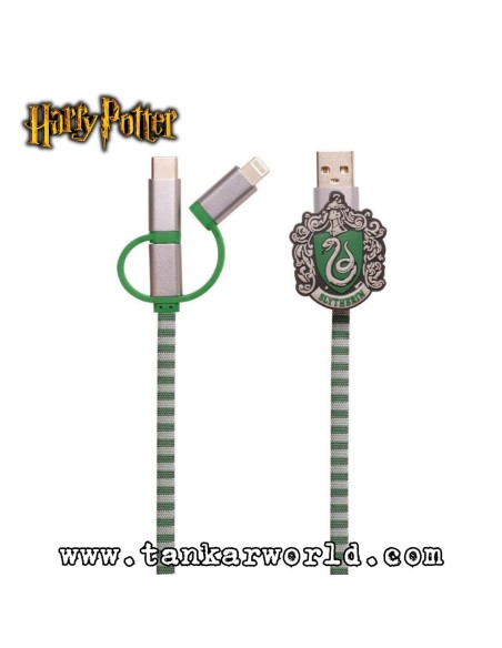 Cable de Carga Bufanda Slytherin - Harry Potter - 3 cargadores en 1