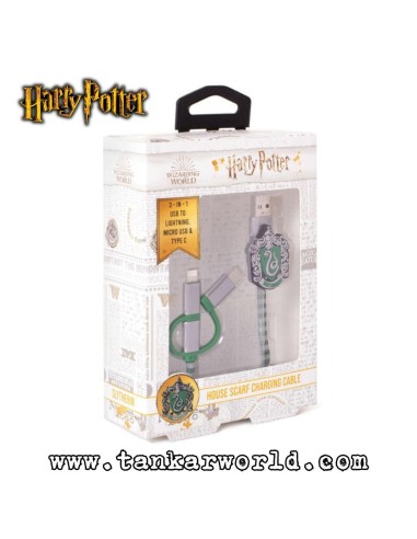 Cable de Carga Bufanda Slytherin - Harry Potter - 3 cargadores en 1
