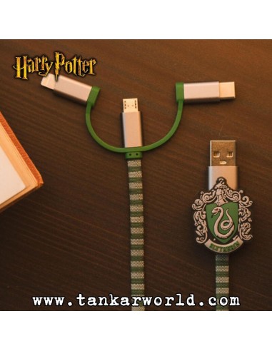 Cable de Carga Bufanda Slytherin - Harry Potter - 3 cargadores en 1