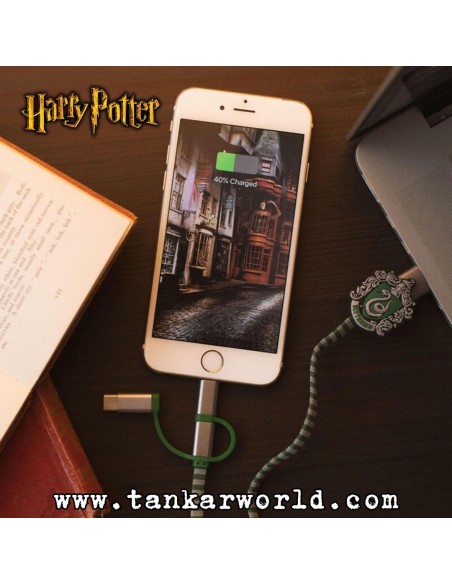 Cable de Carga Bufanda Slytherin - Harry Potter - 3 cargadores en 1