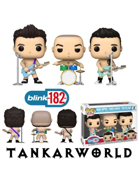 Funko Pop! - Blink 182 - Mark Hoppus - Travis Barker - Tom Delonge - Pop! Rocks Pack 3