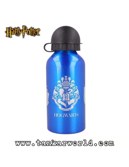 Cantimplora Aluminio Azul - 5 logos Hogwarts - Harry Potter - 400 ml