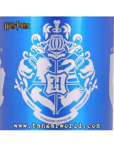 Cantimplora Aluminio Azul - 5 logos Hogwarts - Harry Potter - 400 ml