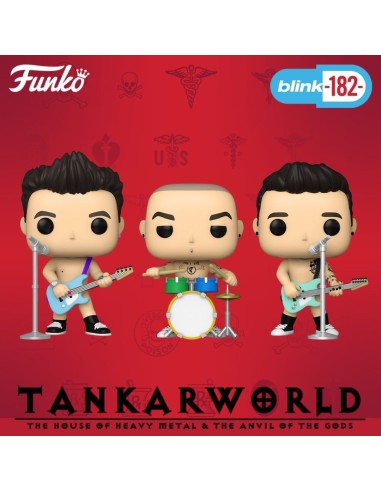 Funko Pop! - Blink 182 - Mark Hoppus - Travis Barker - Tom Delonge - Pop! Rocks Pack 3