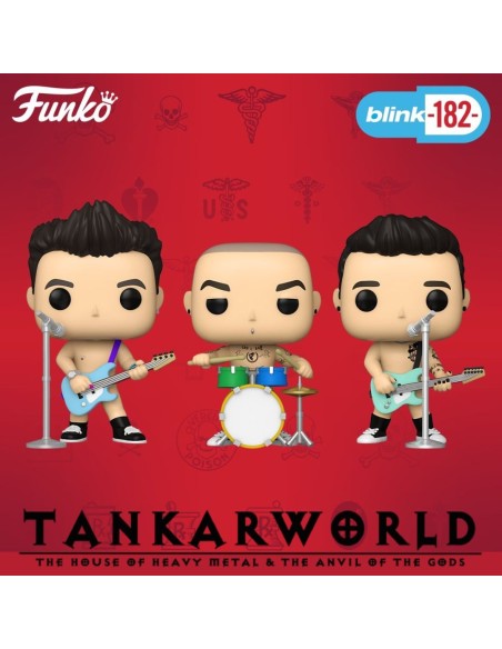 Funko Pop! - Blink 182 - Mark Hoppus - Travis Barker - Tom Delonge - Pop! Rocks Pack 3